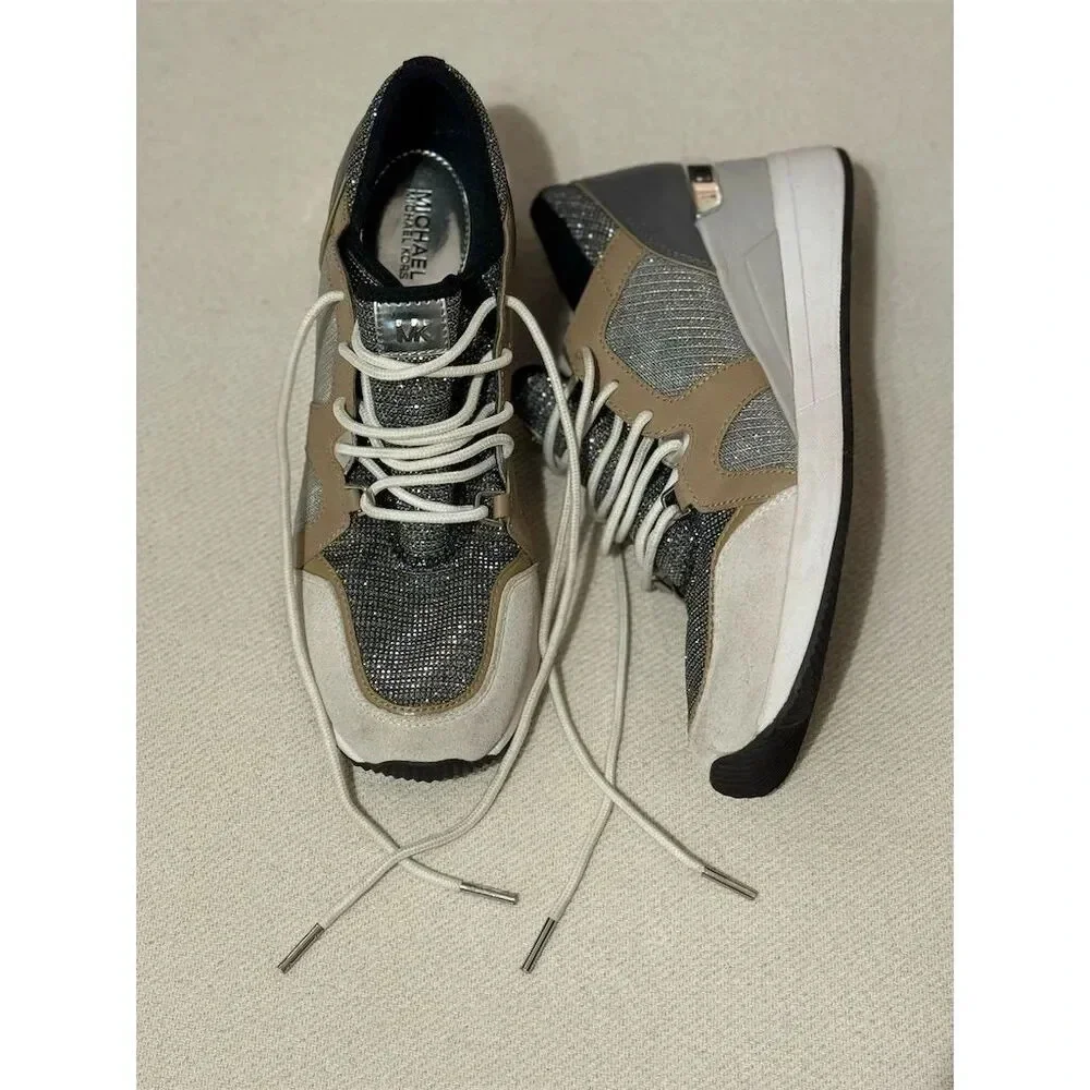 Michael Kors Liv Trainer Women's‎ Sneakers Gray Size 8 Casual Athletic